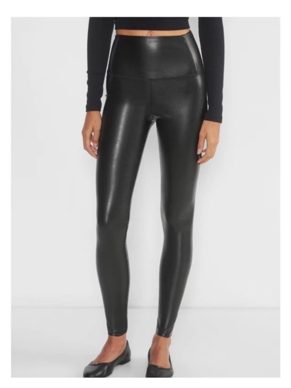 Aritzia Wilfred Daria High Rise Faux Leather Black Pant Leggings - XS